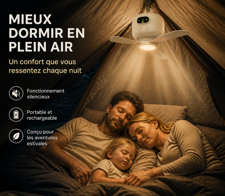 🏭 Direct usine 🚀 Livraison à domicile💨Ventilateur de plafond portable 2-en-1 (avec éclairage LED)