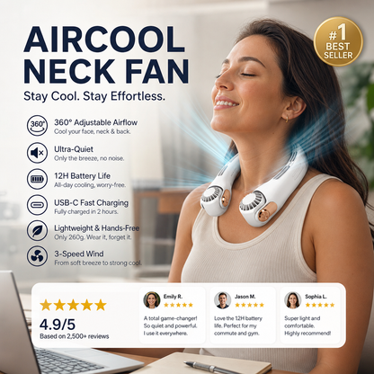 🥳💨 50 % DE RÉDUCTION ! ❄️ Ventilateur de climatisation pour la nuque – Un rafraîchissement personnel ultra-silencieux pour l'ét😎🌬️