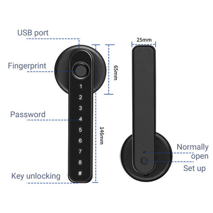 ✅Spedizione gratuita✈Impronta digitale Smart Door Lock Handle con controllo Bluetooth APP