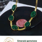 Collana di smeraldi Orecchini Braccialetto
