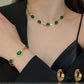 Collana di smeraldi Orecchini Braccialetto