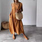 Abito casual senza maniche in cotone e lino con tasca