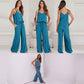 Casual Suspender Wide Leg Pants Suit