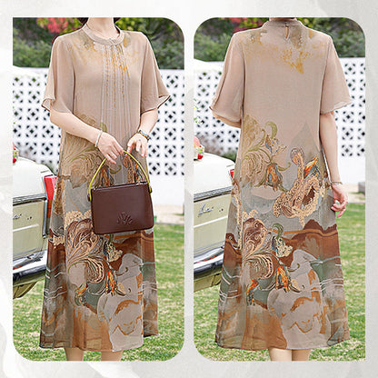 Women's Elegant Printed Chiffon Dress