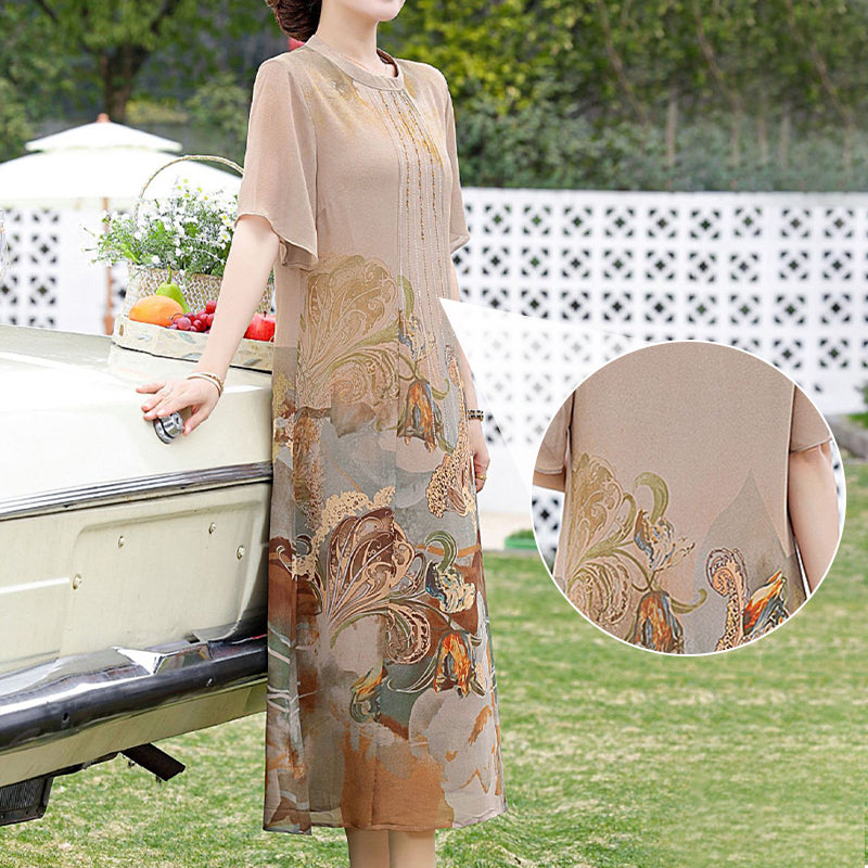 Women's Elegant Printed Chiffon Dress