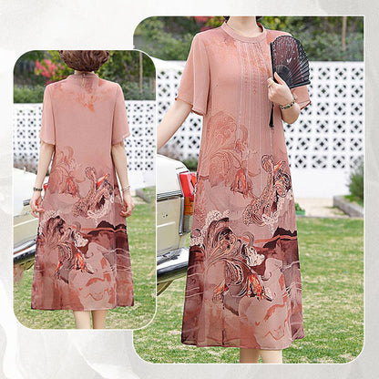 Women's Elegant Printed Chiffon Dress