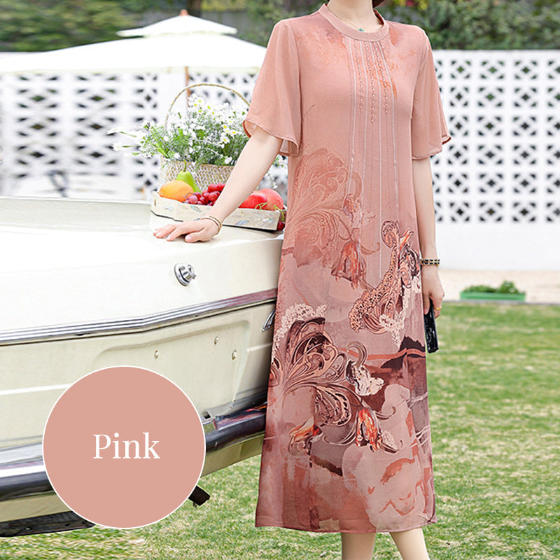 Women's Elegant Printed Chiffon Dress