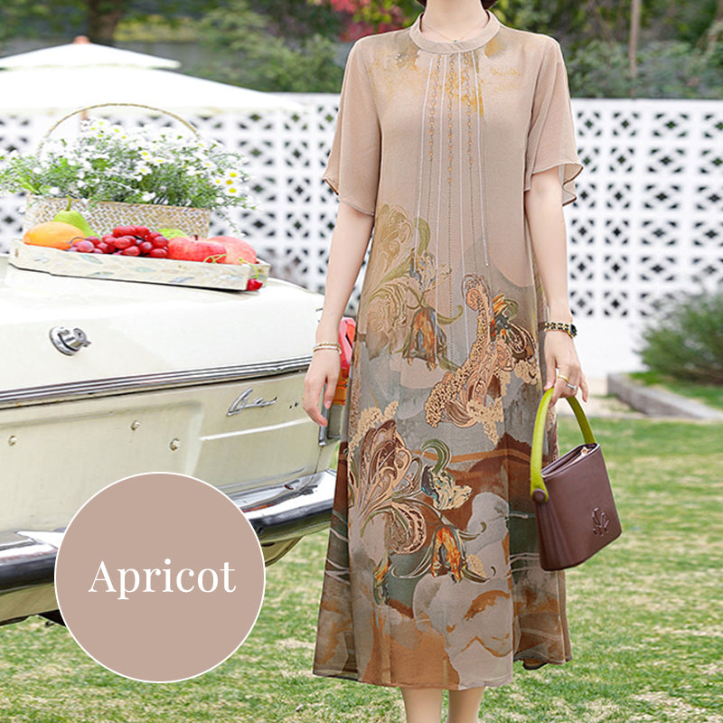 Women's Elegant Printed Chiffon Dress