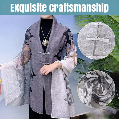 Elegant Shawl Wrap for Women with Knot Buttons