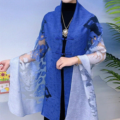 Elegant Shawl Wrap for Women with Knot Buttons