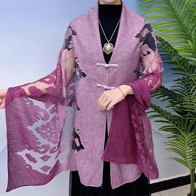 Elegant Shawl Wrap for Women with Knot Buttons