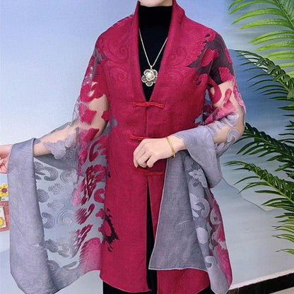 Elegant Shawl Wrap for Women with Knot Buttons