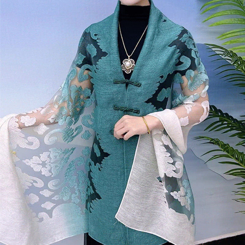 Elegant Shawl Wrap for Women with Knot Buttons