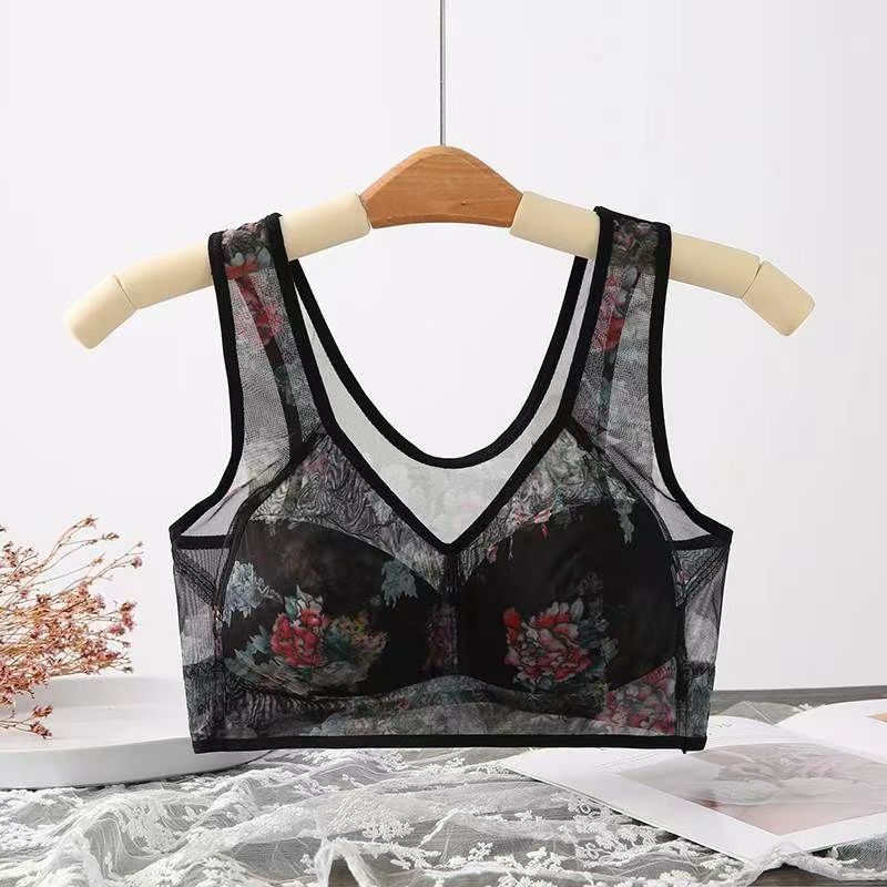 【🌸2024 Nuovi prodotti】💖Biancheria intima con motivo floreale in pizzo senza anello in acciaio