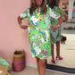 Abito da Donna con Scollo a V e Stampa Colorata