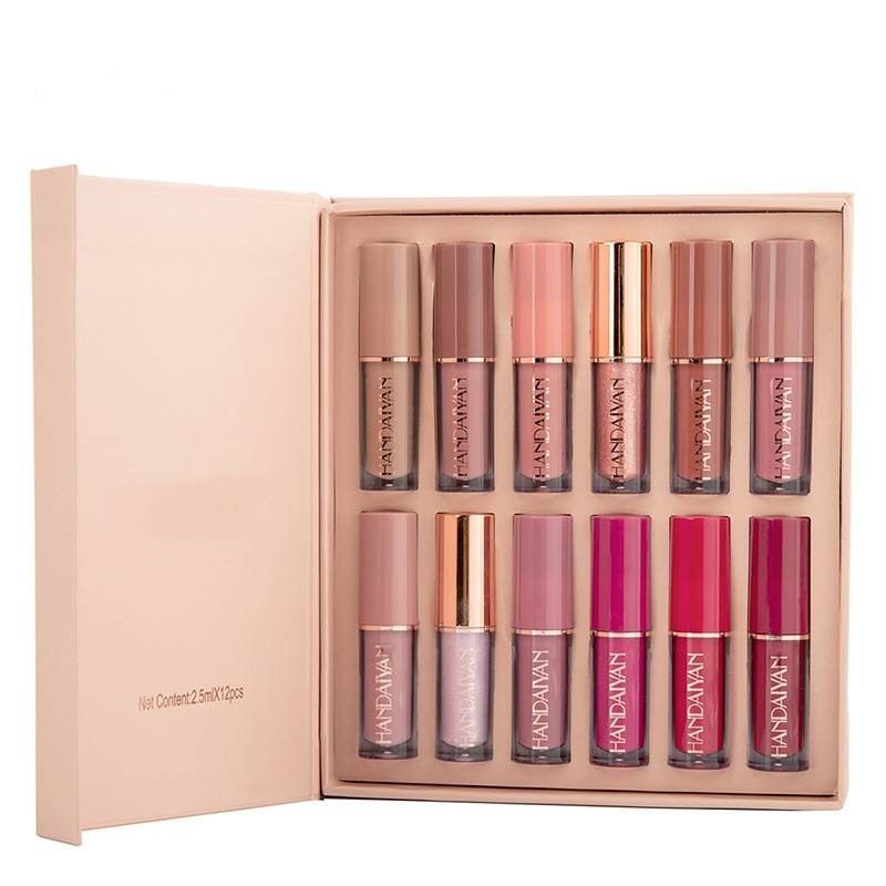 Set de regalo de 12 colores de lápiz labial líquido