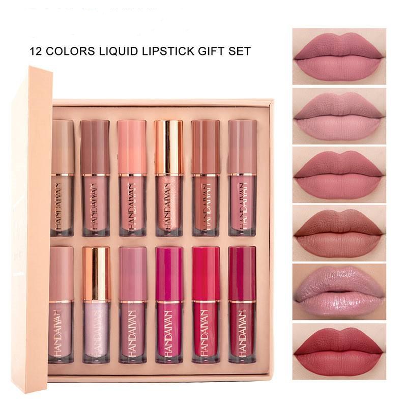 Set de regalo de 12 colores de lápiz labial líquido