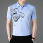 Camicia uomo business casual a maniche corte in seta di ghiaccio