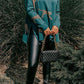 Top casual retrò a maniche lunghe con stampa tigre e leopardo