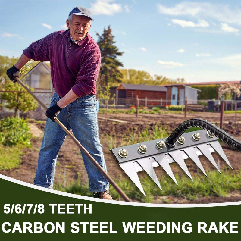 💎 50% DE RÉDUCTION ! 💎 Râteau de Désherbage en Acier au Carbone – 5/6/7/8 Dents, Anti-Rouille & Multi-Usage pour Jardin 🌿🪛