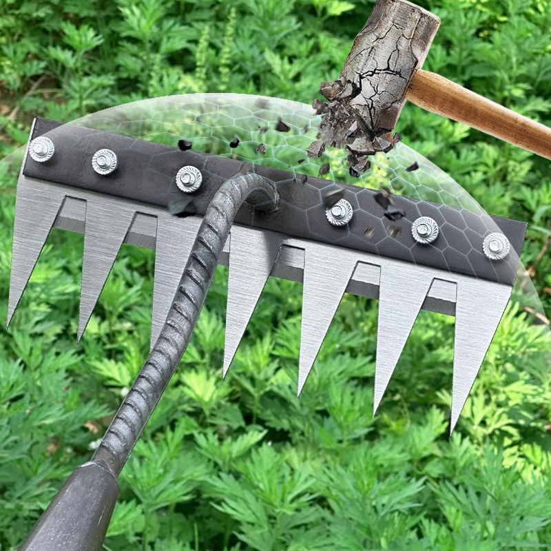 💎 50% DE RÉDUCTION ! 💎 Râteau de Désherbage en Acier au Carbone – 5/6/7/8 Dents, Anti-Rouille & Multi-Usage pour Jardin 🌿🪛
