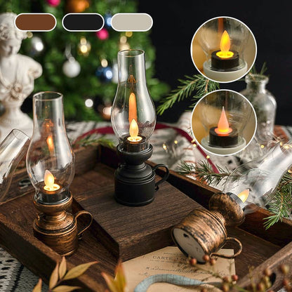 Lampada a Cherosene Vintage LED con Candela Elettronica Oscillante