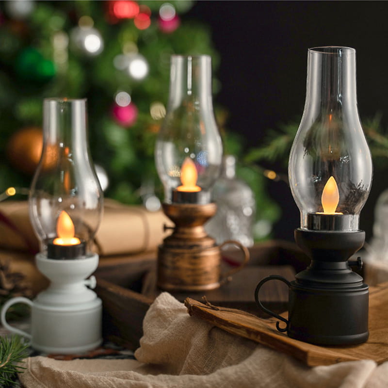 Lampada a Cherosene Vintage LED con Candela Elettronica Oscillante