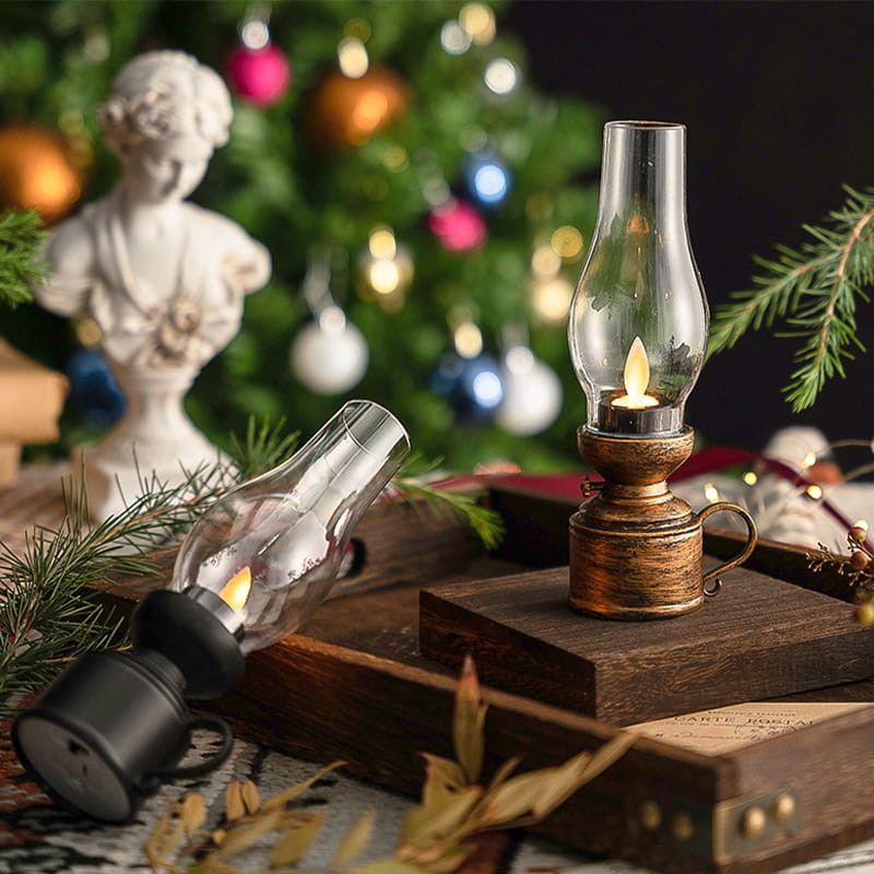 Lampada a Cherosene Vintage LED con Candela Elettronica Oscillante