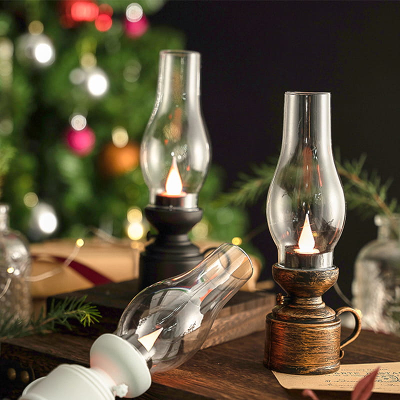Lampada a Cherosene Vintage LED con Candela Elettronica Oscillante