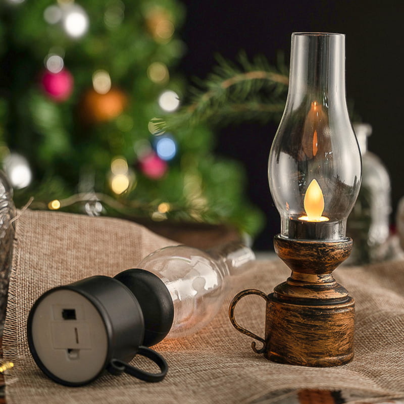 Lampada a Cherosene Vintage LED con Candela Elettronica Oscillante