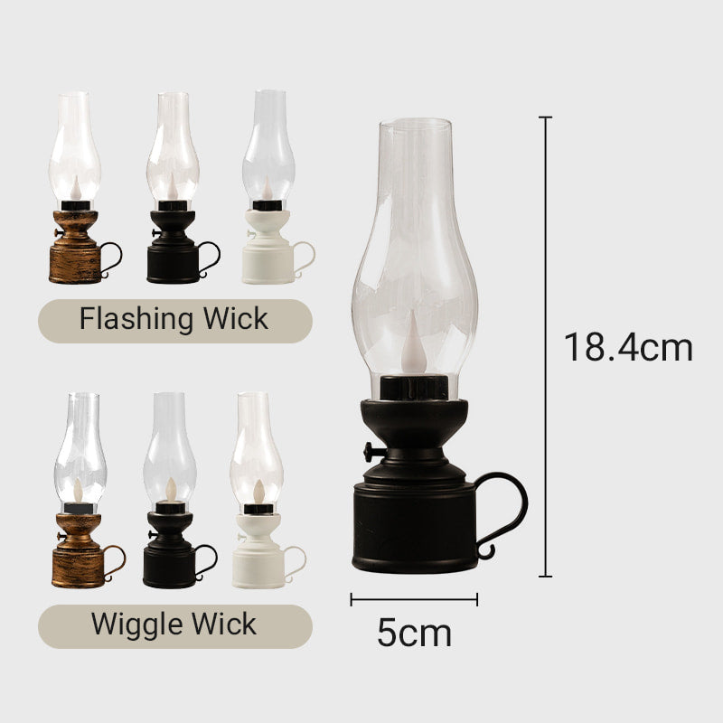 Lampada a Cherosene Vintage LED con Candela Elettronica Oscillante