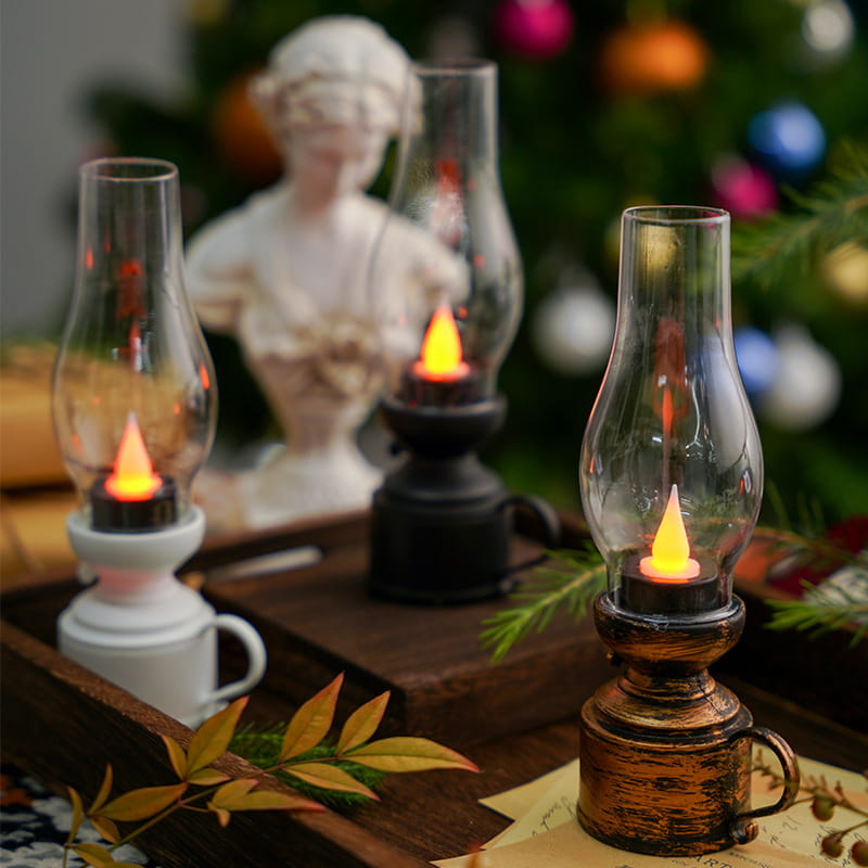Lampada a Cherosene Vintage LED con Candela Elettronica Oscillante