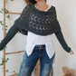 【Bellissimo scialle】💥Poncho Con Scollatura a Maglia per Donna