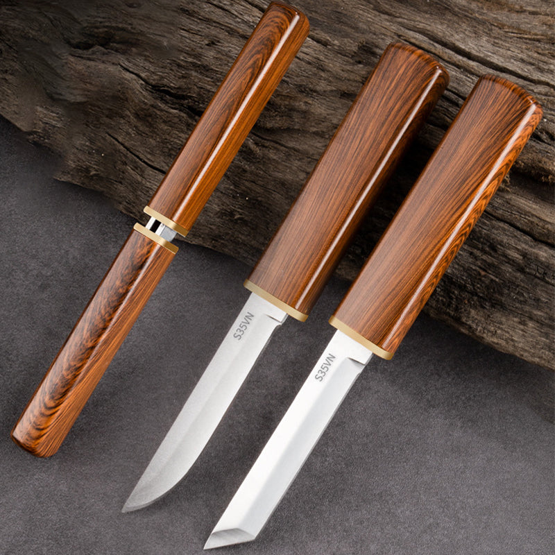 Set 2 in 1 di Coltelli Doppio con Manico in Legno