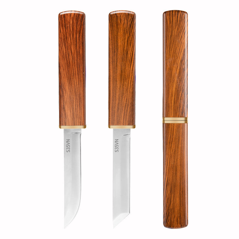 Set 2 in 1 di Coltelli Doppio con Manico in Legno