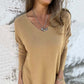 💕Tunica da donna in maglia a maniche lunghe con spacchetti laterali