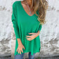 💕Tunica da donna in maglia a maniche lunghe con spacchetti laterali