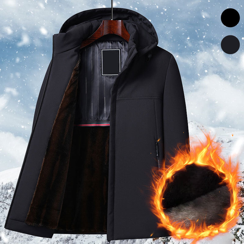 [regalo caldo] Parka termico con cappuccio spesso da uomo