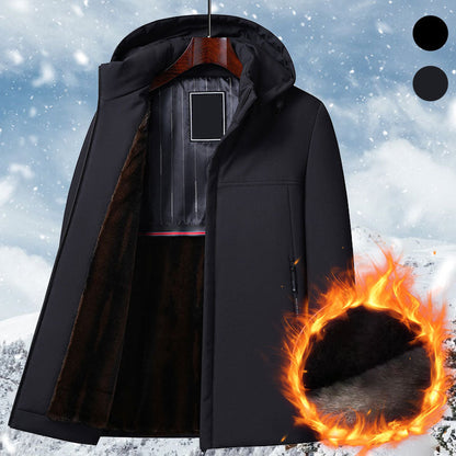 [regalo caldo] Parka termico con cappuccio spesso da uomo