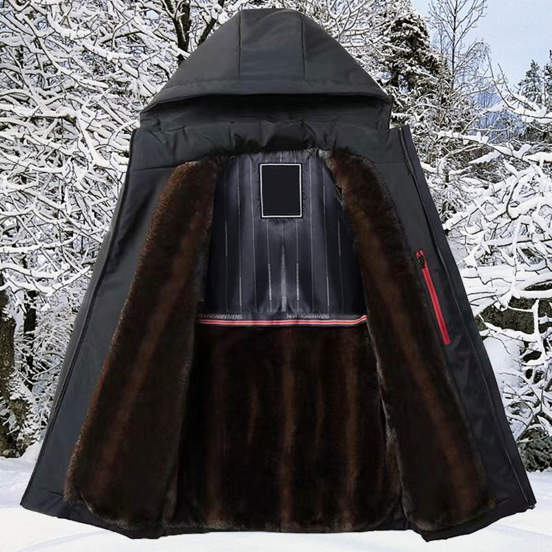 [regalo caldo] Parka termico con cappuccio spesso da uomo
