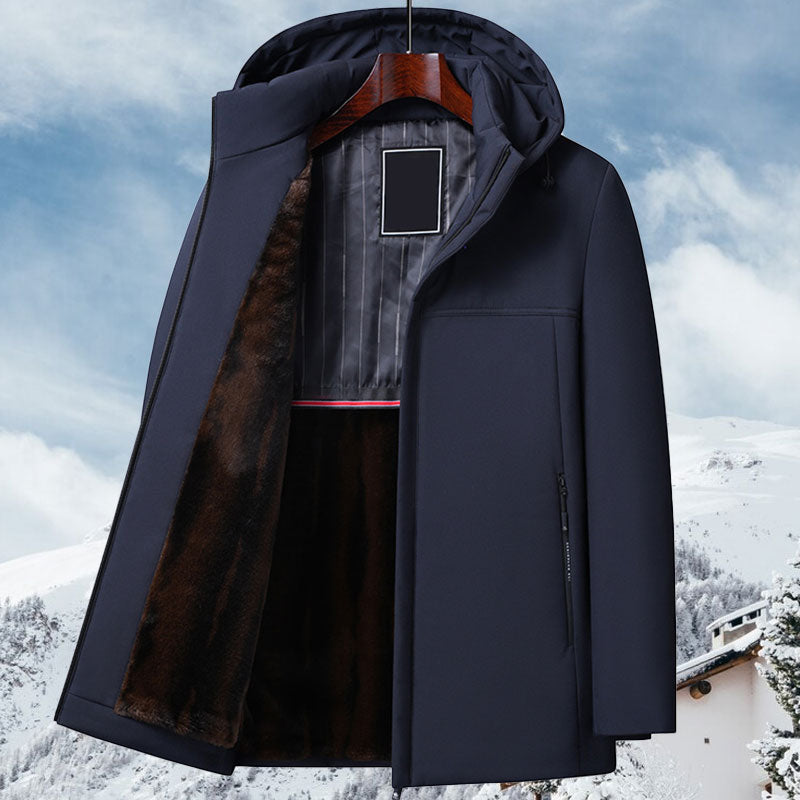 [regalo caldo] Parka termico con cappuccio spesso da uomo
