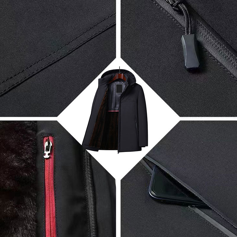 [regalo caldo] Parka termico con cappuccio spesso da uomo
