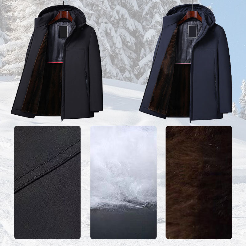 [regalo caldo] Parka termico con cappuccio spesso da uomo