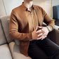 Maglia da Uomo Casual a Tinta Unita con Effetto  Doppio Pezzo