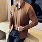 Maglia da Uomo Casual a Tinta Unita con Effetto  Doppio Pezzo