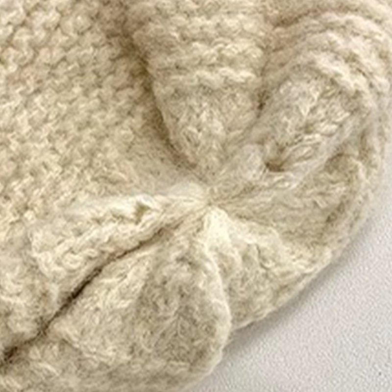 Women’s Cozy Knitted Fluffy Bonnet with Ties