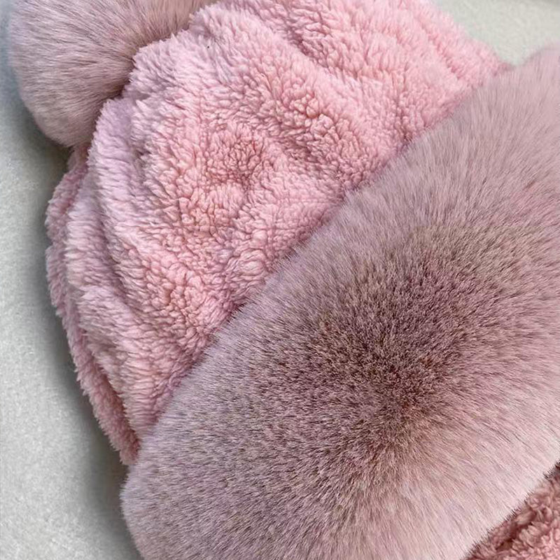 ❄️Bufanda y gorro de felpa abrigados y resistentes al viento para mujer