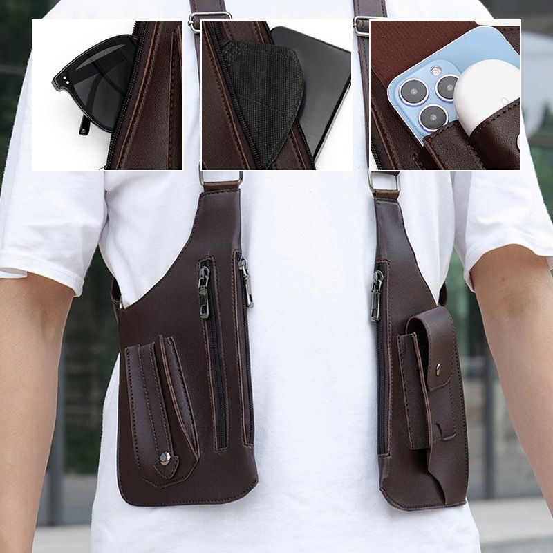 🔥 Bolso táctico antirrobo para hombre - Correas dobles para los hombros, múltiples bolsillos y resistente al agua 🎒🛡️