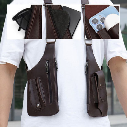 🔥 Bolso táctico antirrobo para hombre - Correas dobles para los hombros, múltiples bolsillos y resistente al agua 🎒🛡️