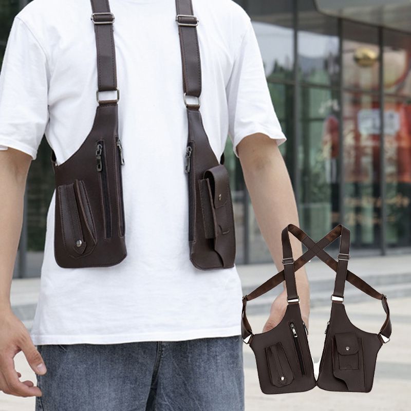 🔥 Bolso táctico antirrobo para hombre - Correas dobles para los hombros, múltiples bolsillos y resistente al agua 🎒🛡️